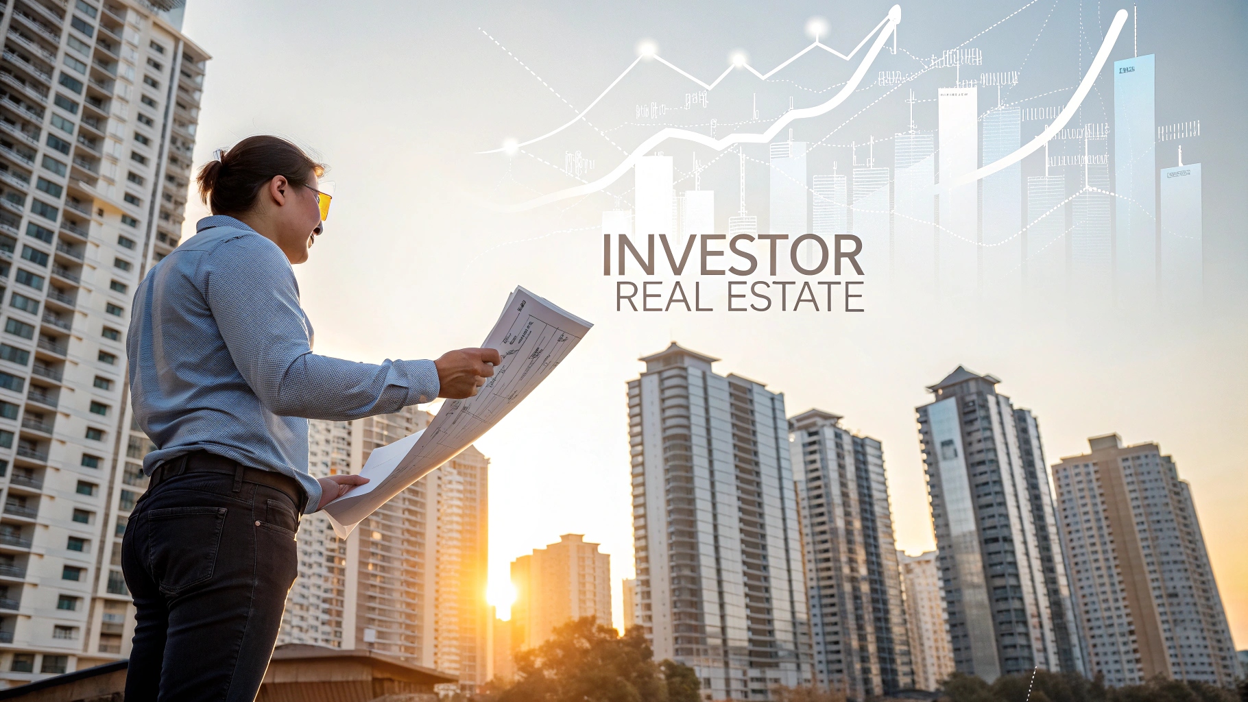 a confident real estate investor standing in front